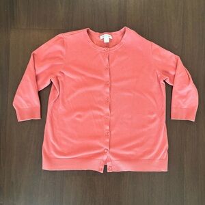 Christopher & Banks Coral Button-Up Cardigan
